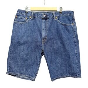 Levi's 505 Denim Jean Shorts Mens 38 Blue Regular Fit Medium Wash Durable Casual